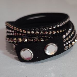 Swarovski Brown and Silver Crystal Wrap Bracelet